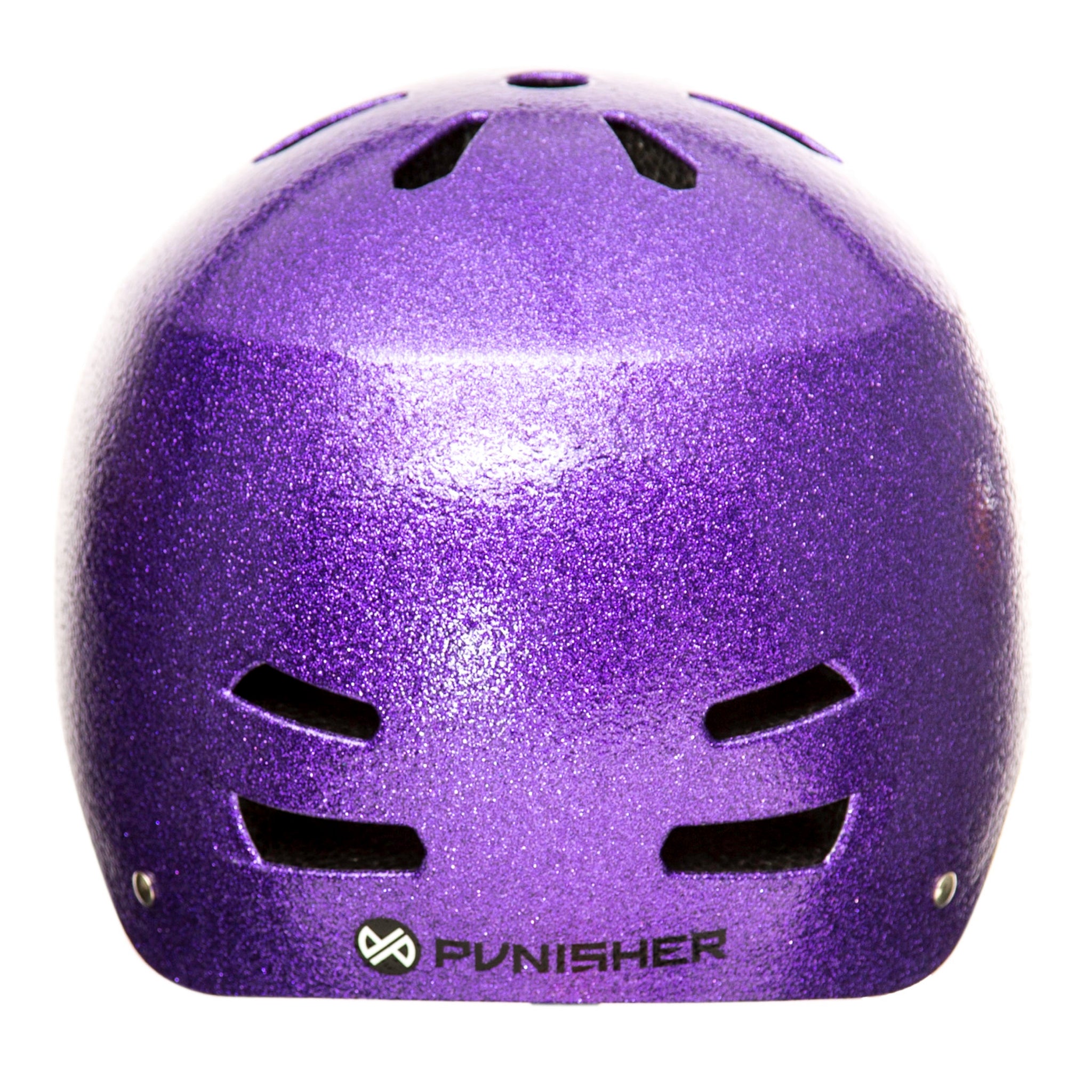 Punisher Skateboards Pro 13 Vent Bright Purple Flake Dual Safety Certified BMX Bike and Skateboard Helmet
