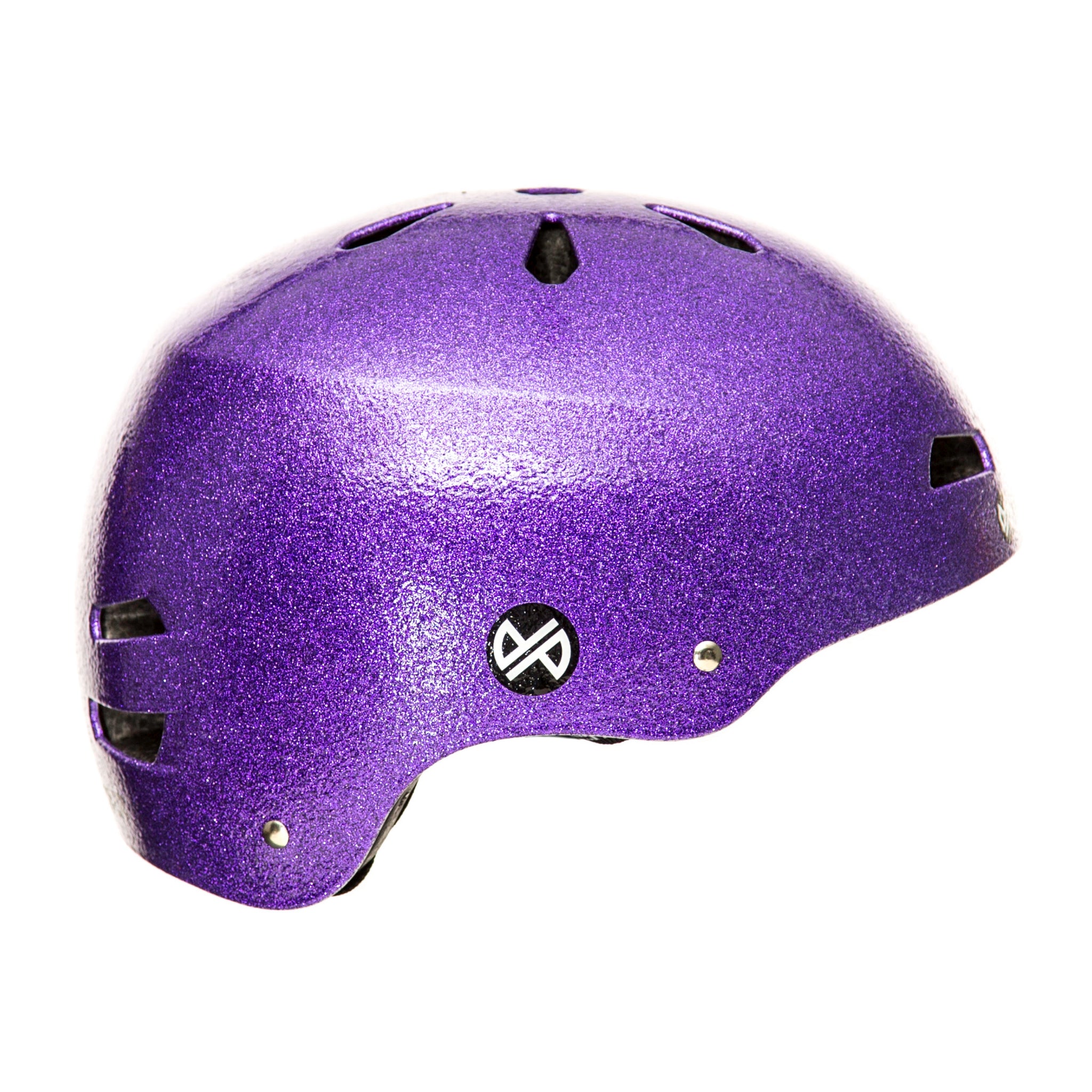 bike helmets glitter Punisher Skateboards Pro 13 Vent Bright Purple Flake Dual Safety Certified BMX Bike and Skateboard Helmet