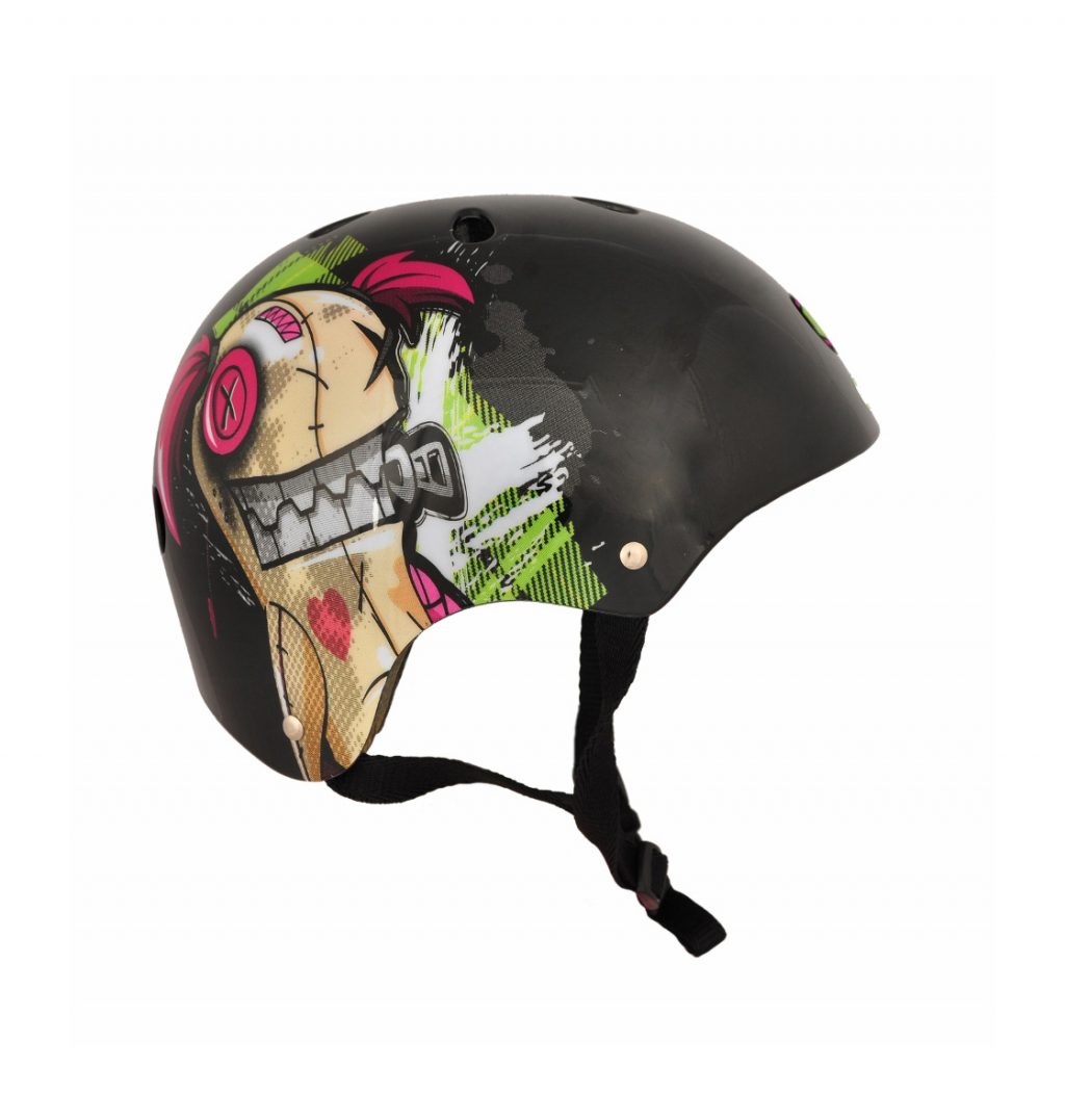 Punisher Skateboards Jinx 11-Vent Skateboard Helmet, Youth Size Medium, Black
